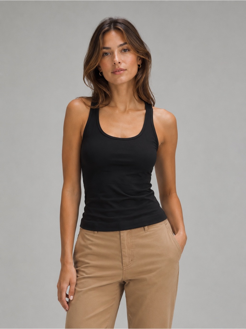New Lululemon Slim-Fit Stretch Cotton Tank Top Black Size Medium